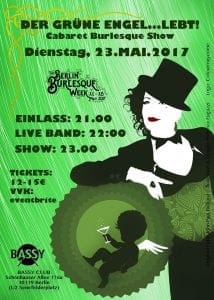 Bana Banana poster for der Gruene Engel Berlin Burlesque Week